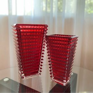 RECTANGULAR GLASS VASE 11" TALL